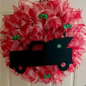 Truck Chalkboard Christmas Tree Wreath